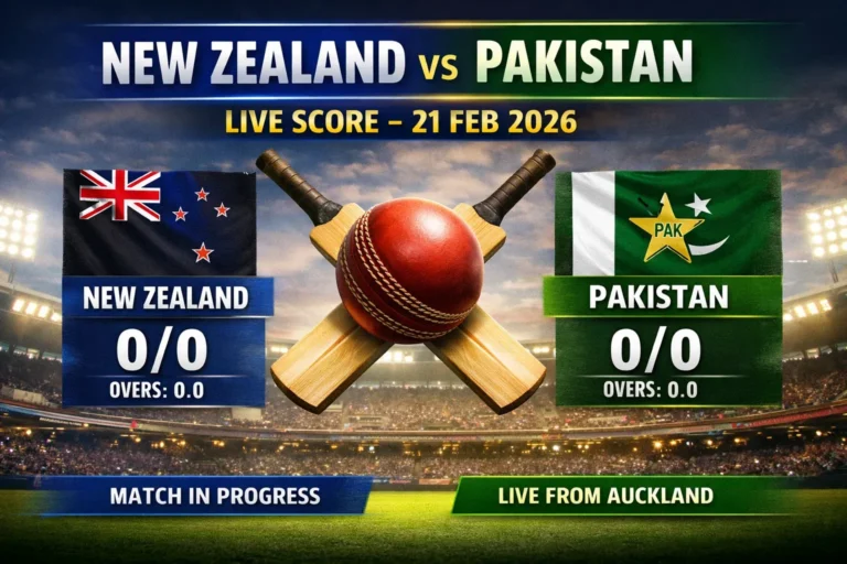 New Zealand vs Pakistan Live Score 21 Feb 2026 – Ball by Ball Update | ICC T20 World Cup